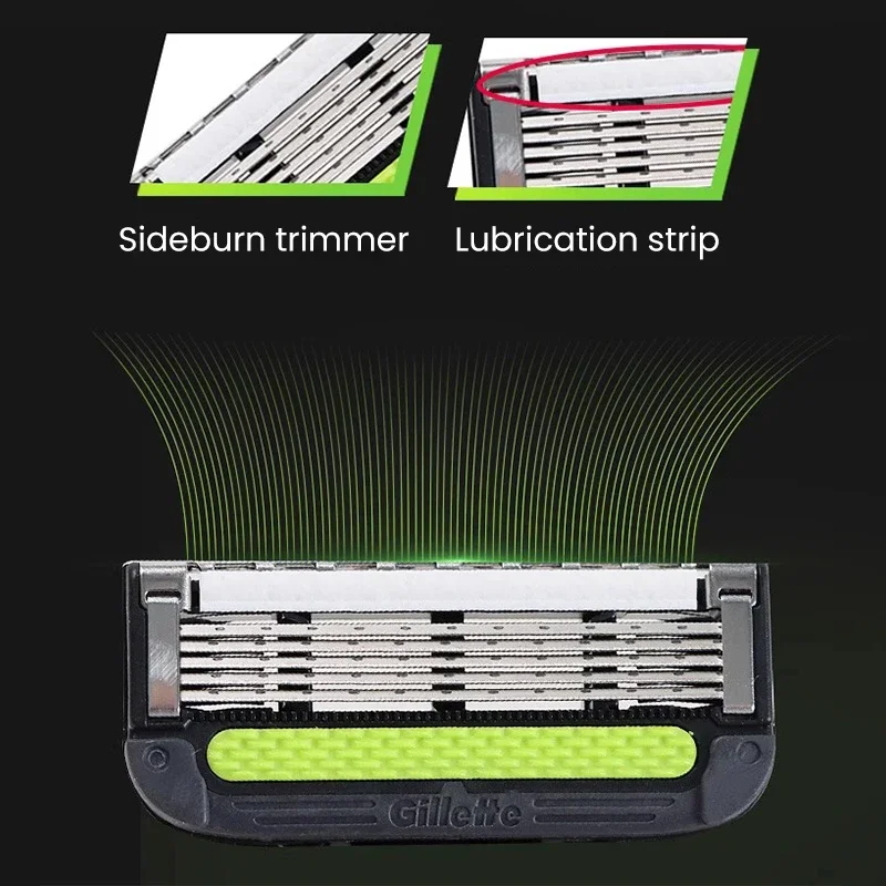 Gillette Razor Replaceable Blade for Aurora Series Shaving Razor for Men Flexdisc 5-Layer Sharp Induction Blade 4pcs