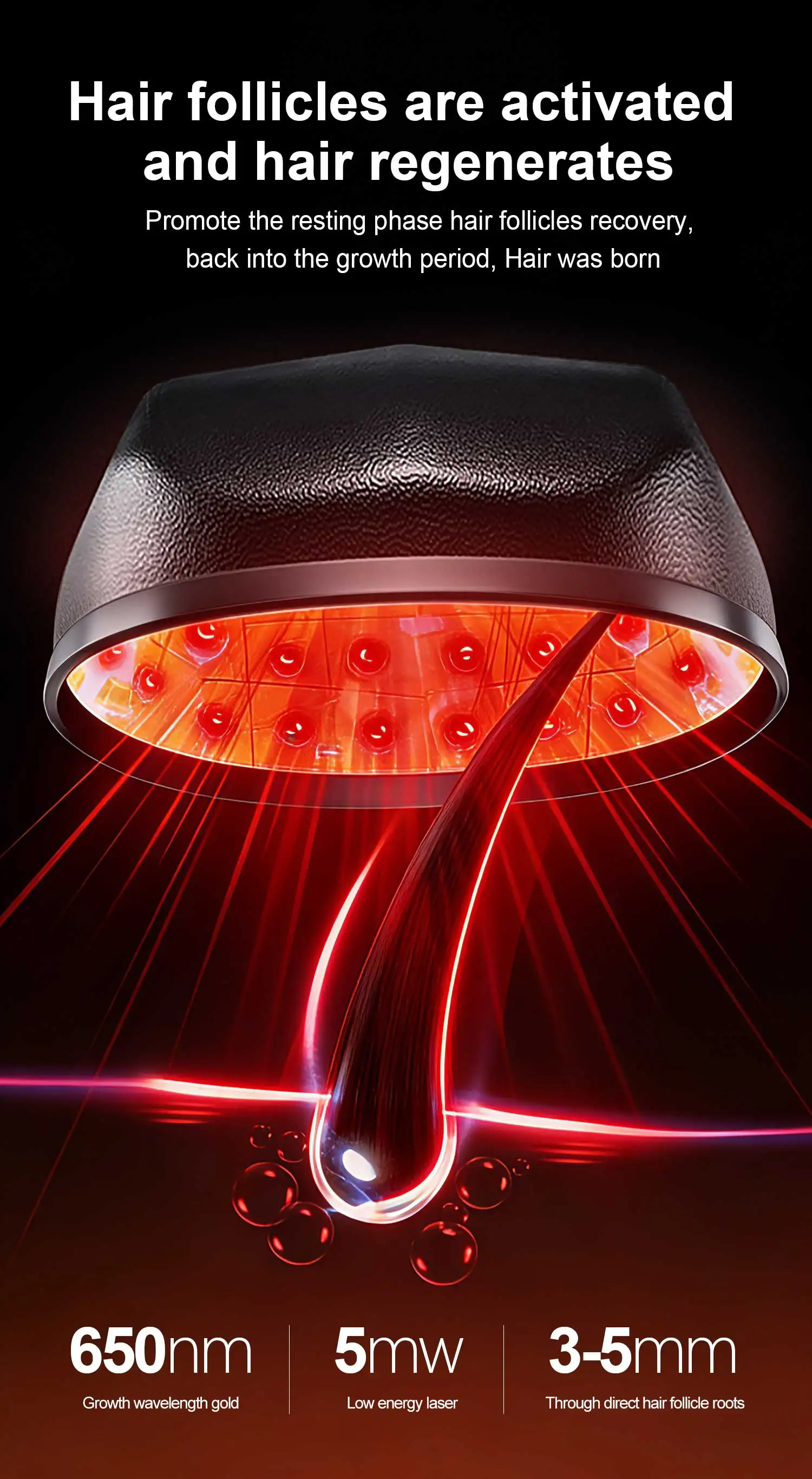 Hello Face ABS 272pcs Laser Hair Growth Cap 5mW 650nm LLLT Hair Growth Helmet Genuine Laser 510K for Androgenetic Alopecia