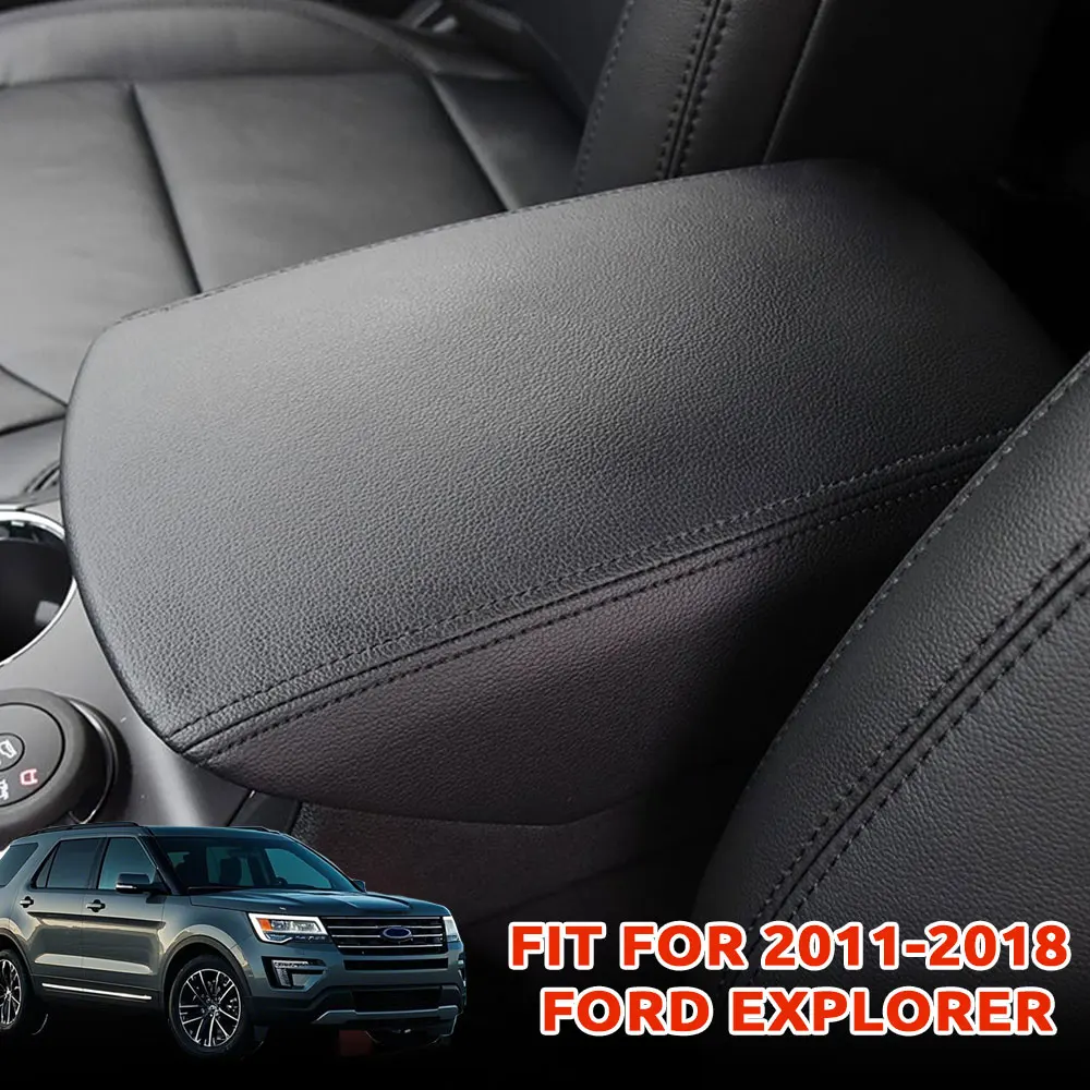 Para Ford Explorer 2011 2012 2013 2014 2015 2016 2017 2018 cubierta de reposabrazos de coche a prueba de arañazos de cuero de microfibra Interior de coche