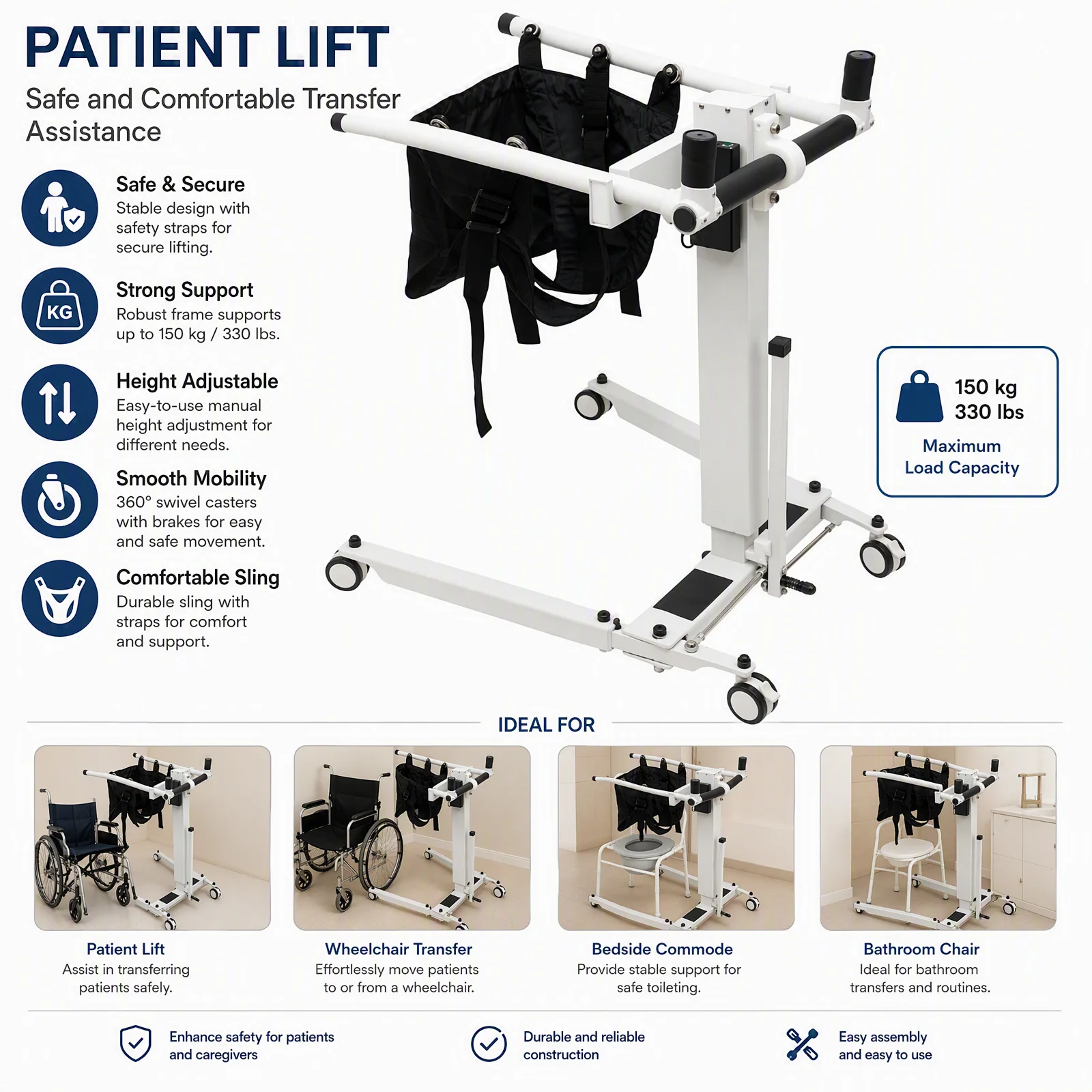 Adult Toilet Seat Shifting Machine - Electric Lifting Version Transfer Lift Wheelchair, Transfer Chair Lift for Patient Lift, Wheelchair, Bedside Commode, Or Bathroom Chair