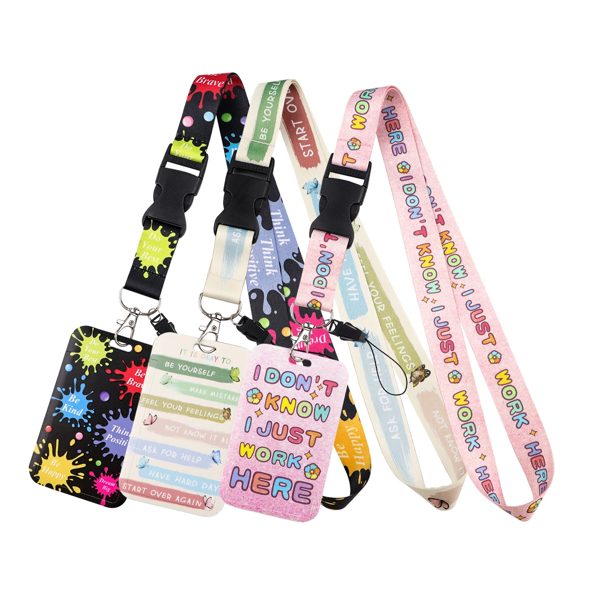 

Funny Colorful Quotes Lanyard Neck Strap Keychain Card Cover Badge Holder Mobile Phone Hang Rope Keyring Accessories Friend Gift