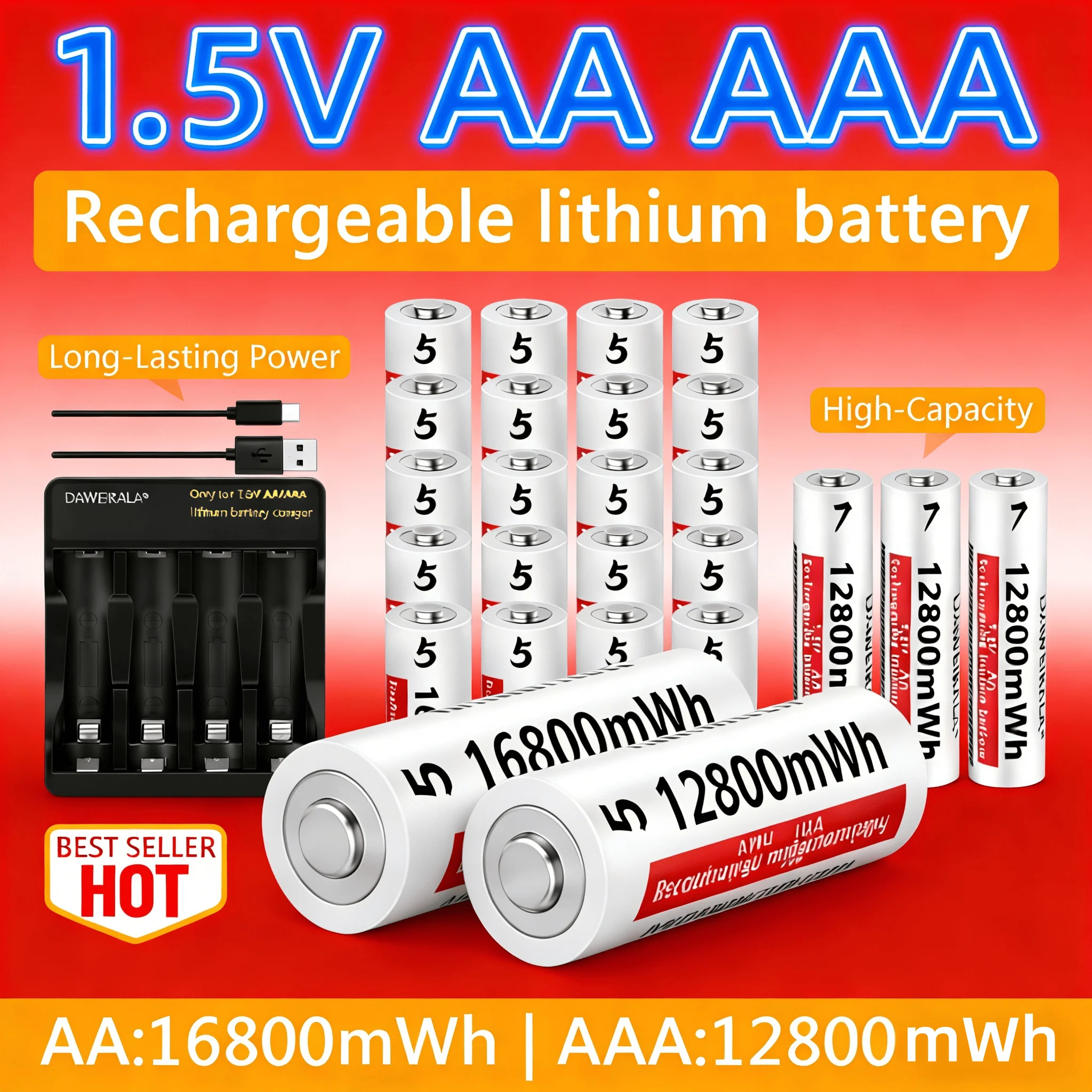 1.5V Aa Aaa USB-C R…