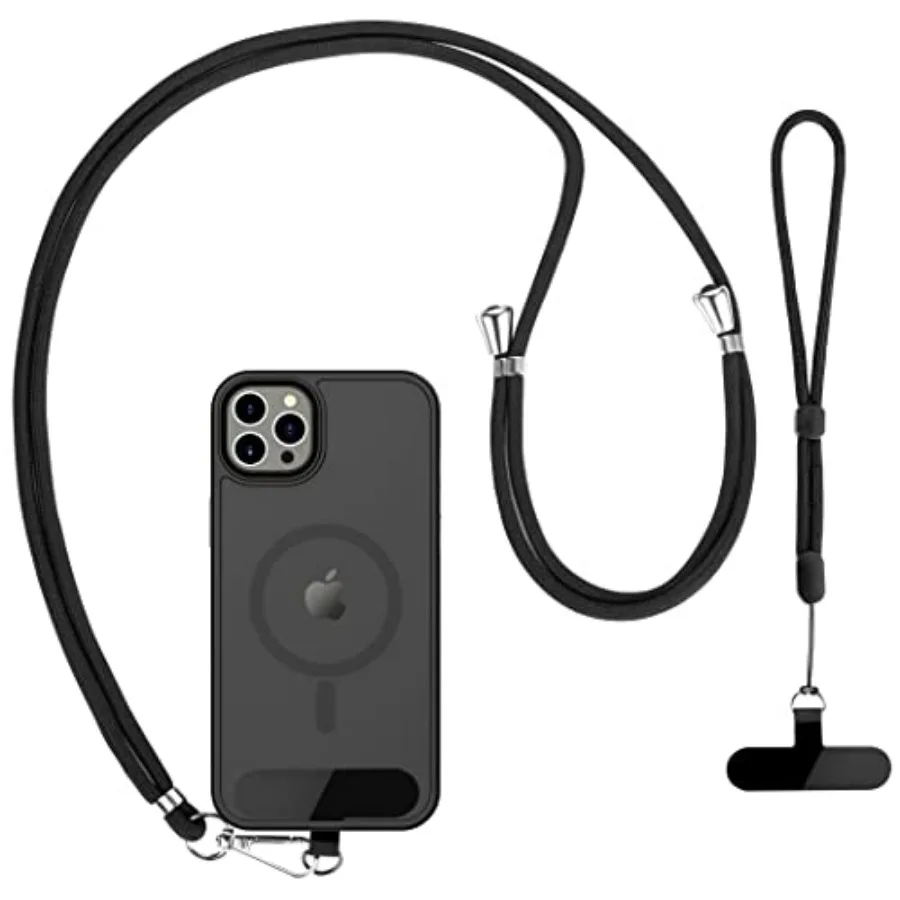 

Cell Phone Lanyard 2 Pcs-1 Pcs Adjustable Neck Strap, 1 Pcs Wrist Strap, 2 Pcs Pads, Universal Crossbody, Multifuctional Compat