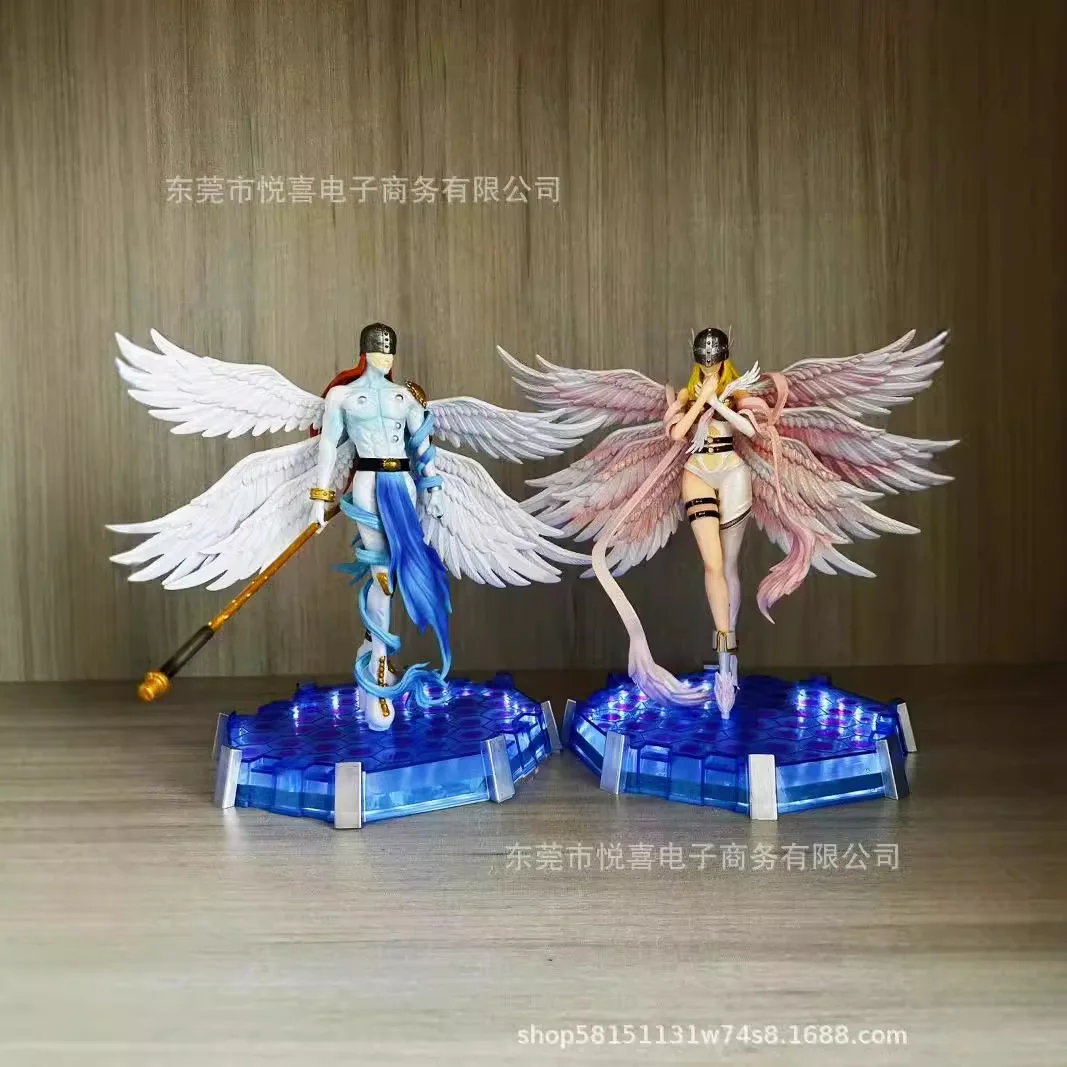 Figuras de aventura de Digimon de Anime de 28cm, figuras de acción de Angewomon Angemon, colección de modelos de PVC, muñecos de juguete, regalo