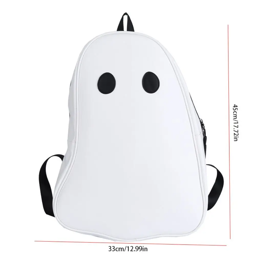 Mochila fantasma de cuero Pu con personalidad, bolso de hombro estilo Harajuku de gran capacidad para estudiantes, bolso de almacenamiento para libros, bolso escolar