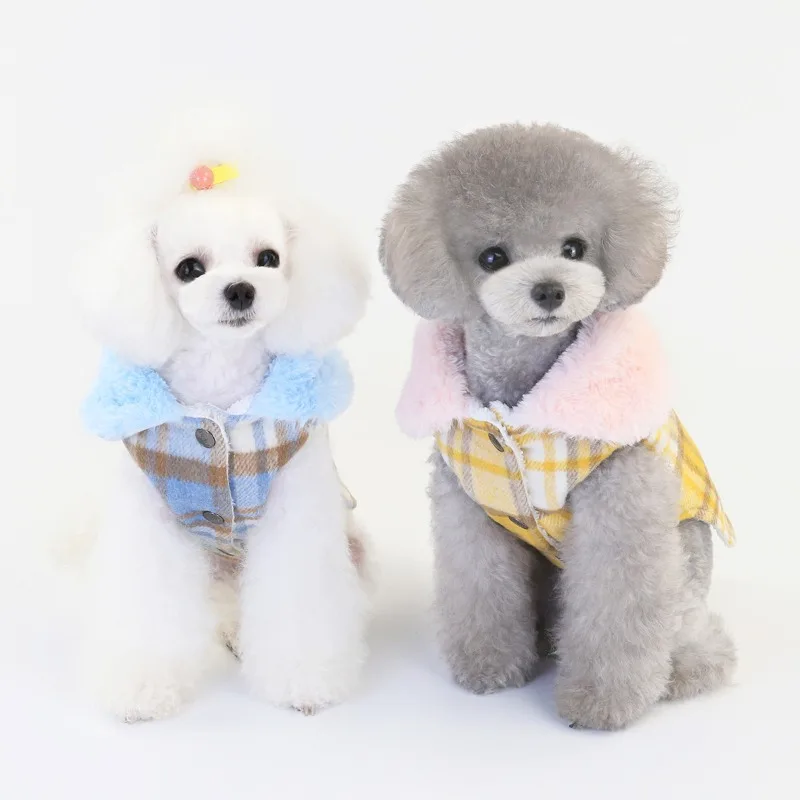 Dog Coat Pet Clothes Hoodies Warm Puppy Costumes Fashion Vest Jacket Winter Coat Hoodies Tricolor Woolen Cotton Jacket Clothes