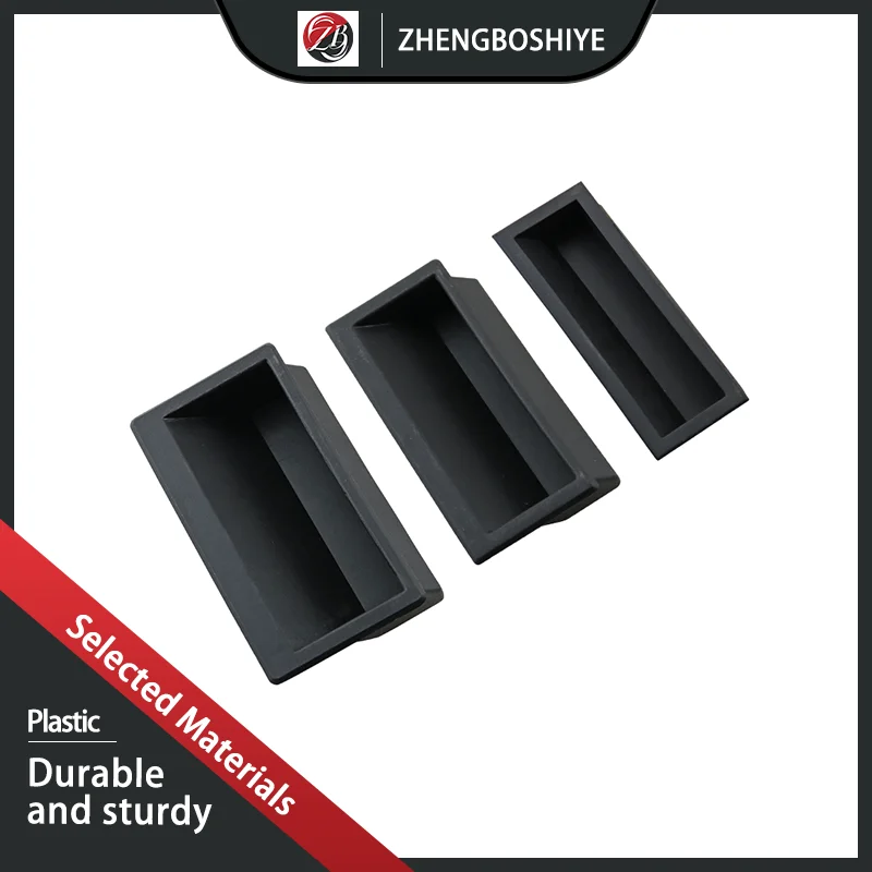 (12pcs) Plastic Handle Embedded Industrial Electrical Automation Machinery Equipment Box Cabinet Door Hidden Handle
