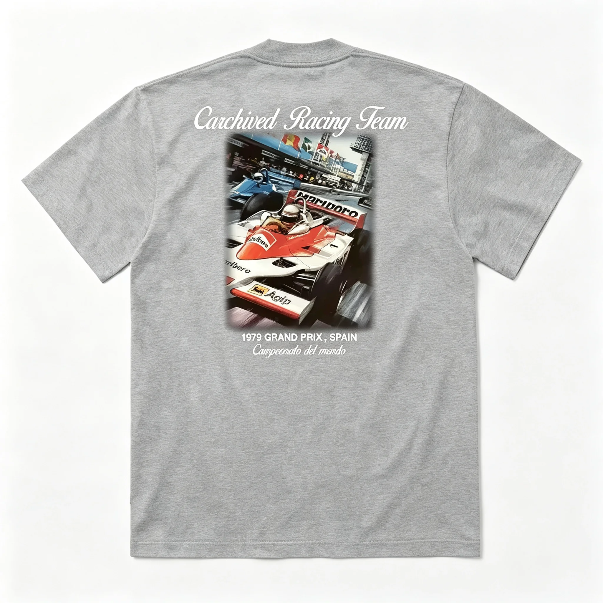 2026 Retro Race Car Graphic Back Print Short Sleeve T-Shirt, Kids Adults Crew Neck Tee, Racing Motorsport Style Loose Casual Top
