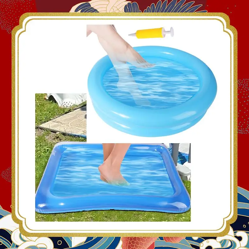 Inflatable Foot Bath Footbath Foot Soaking Bath Basin For Swimming Pool Ladder To Clean Feet Sturdy Versatile Inflatable Basin