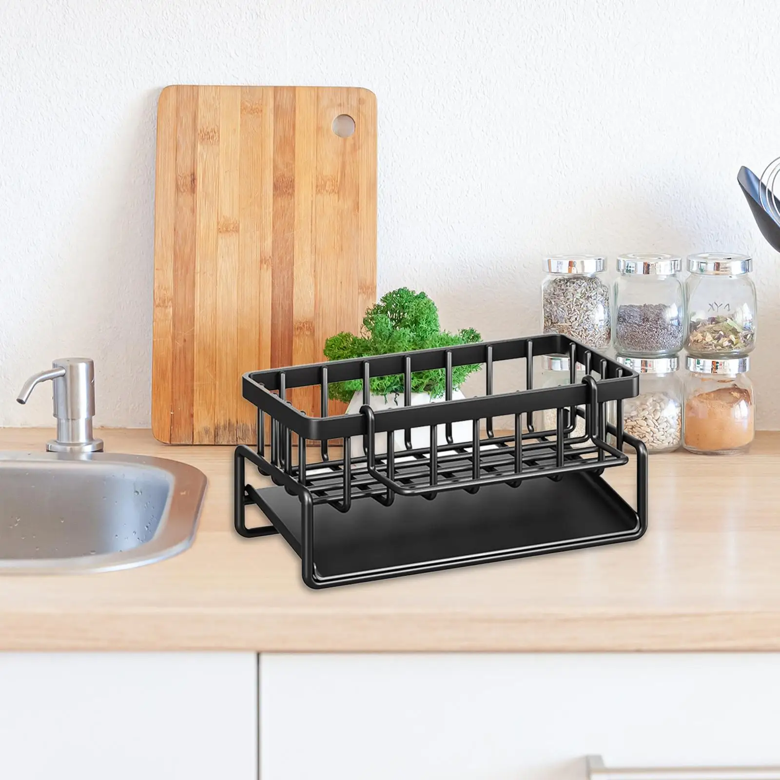 

Dish Drying Rack Sink Colander Dish Drainer Sponge Brush Rack Storage Rack Sponge Holder for Countertop Restaurant Vegetable