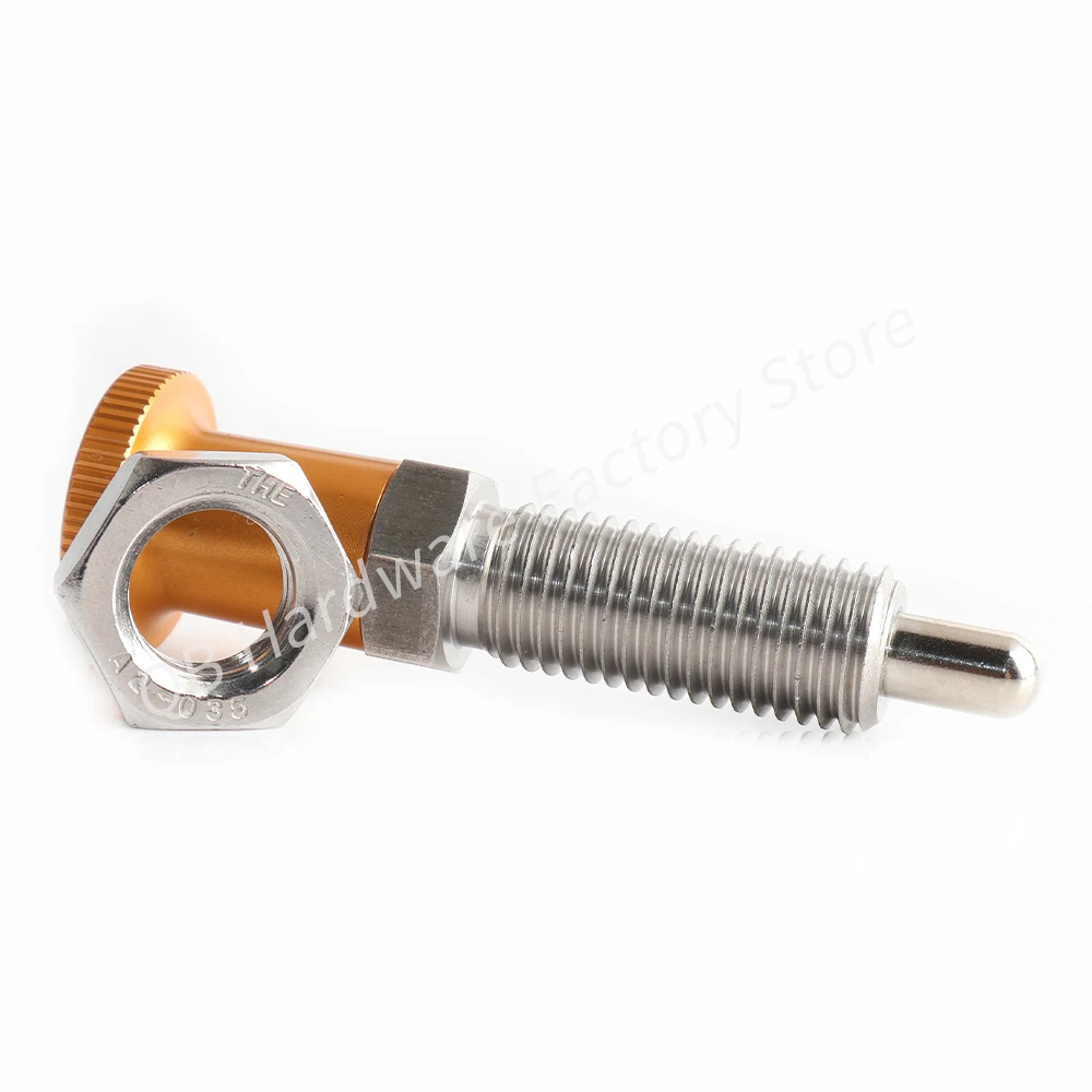1Pc Thread M8-M16 QB212 Quick Release Pin Bolt Ball Head Quick Lock Pin Plug with Gold Knob Handle Pull Stainless Steel PIN