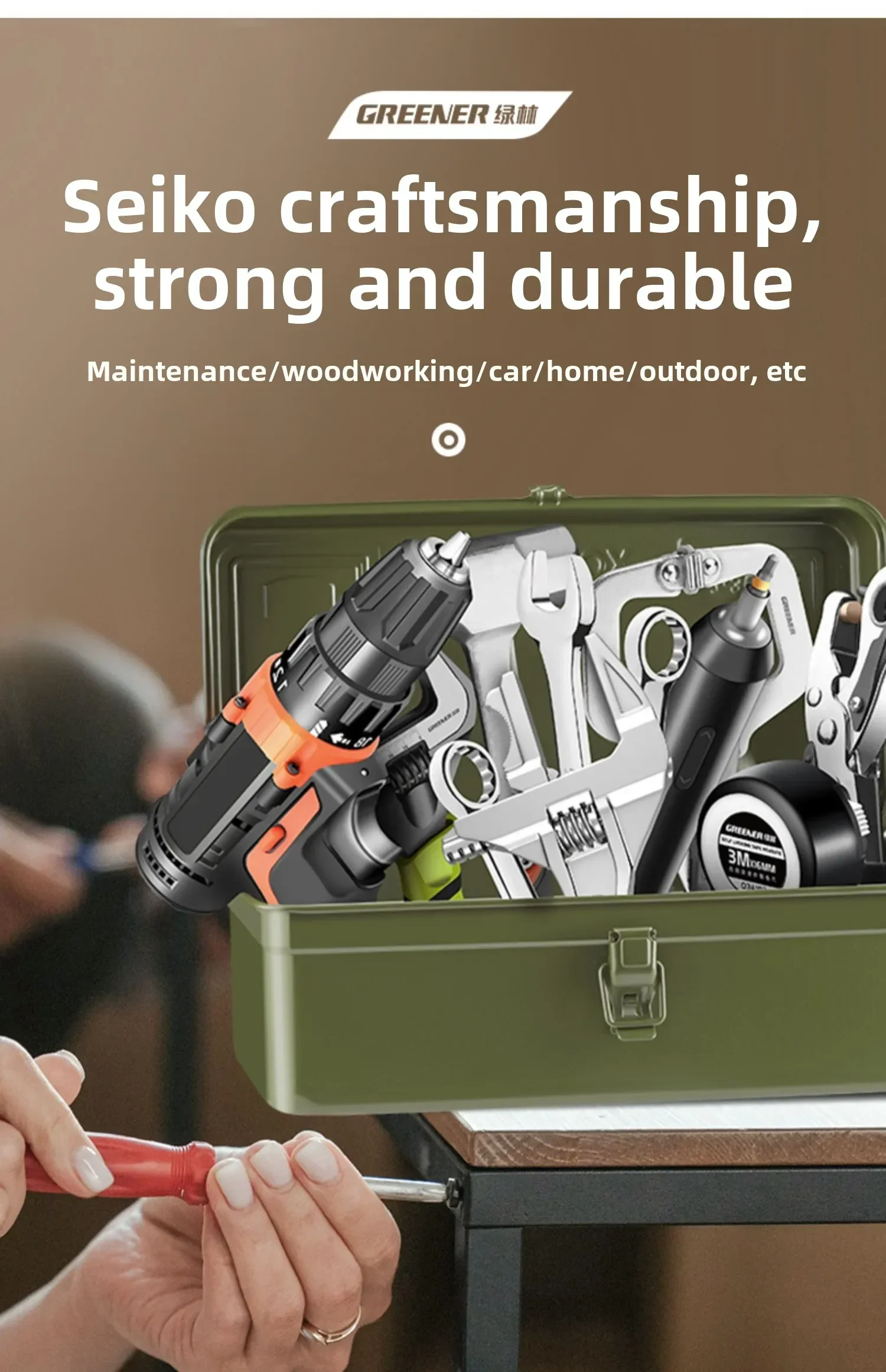 Portable Metal Tool Organizer with Large Capacity