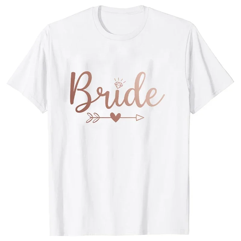 Team Bride Bridesmaid T-shirt White Black Tops Bridal Wedding Engagement Tshirt Friends Bachelorette Hen Party Tees EVJF T Shirt