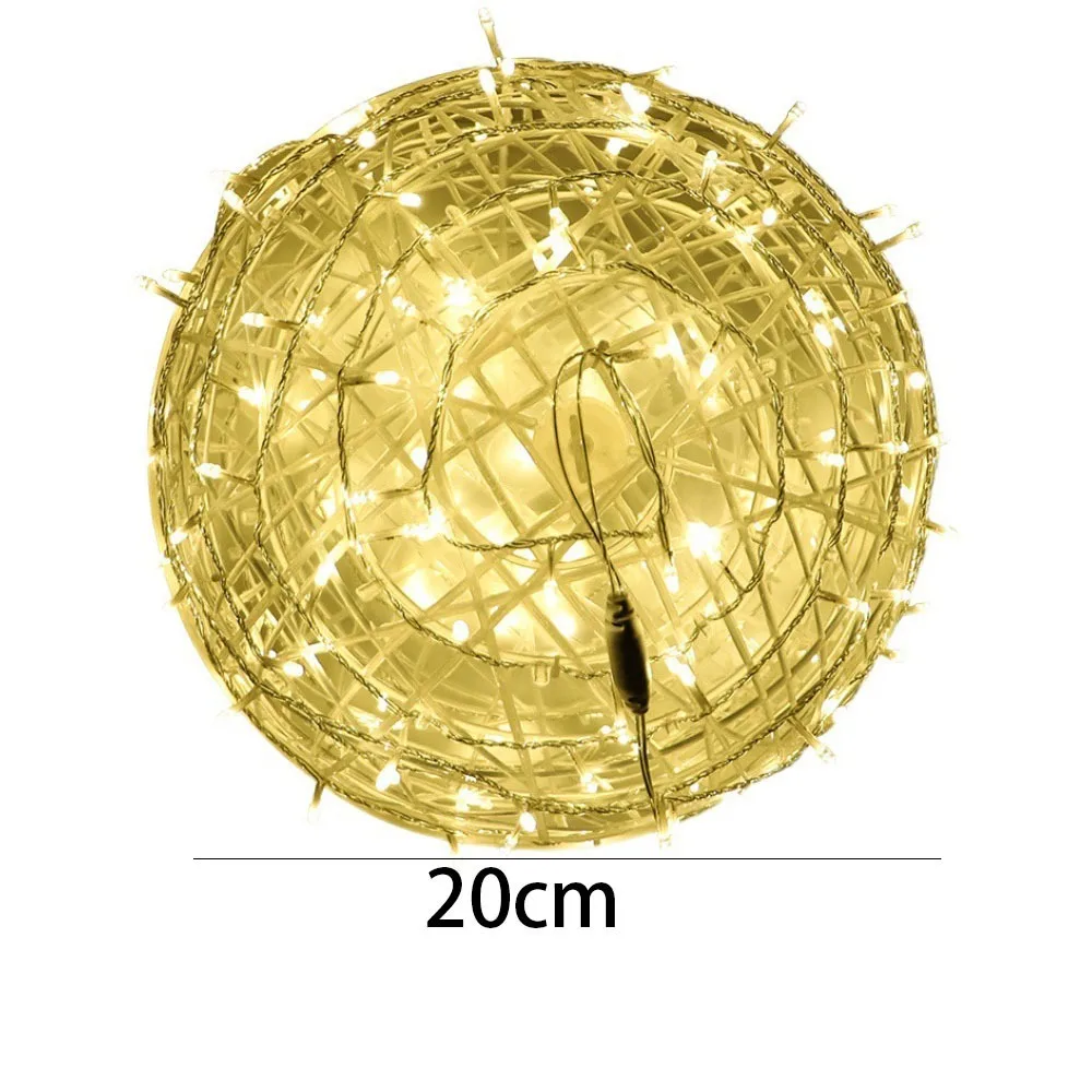 High Quality 20CM Hanging Light LED Light Multiple Colors Rattan Ball Fairy Light String Garden