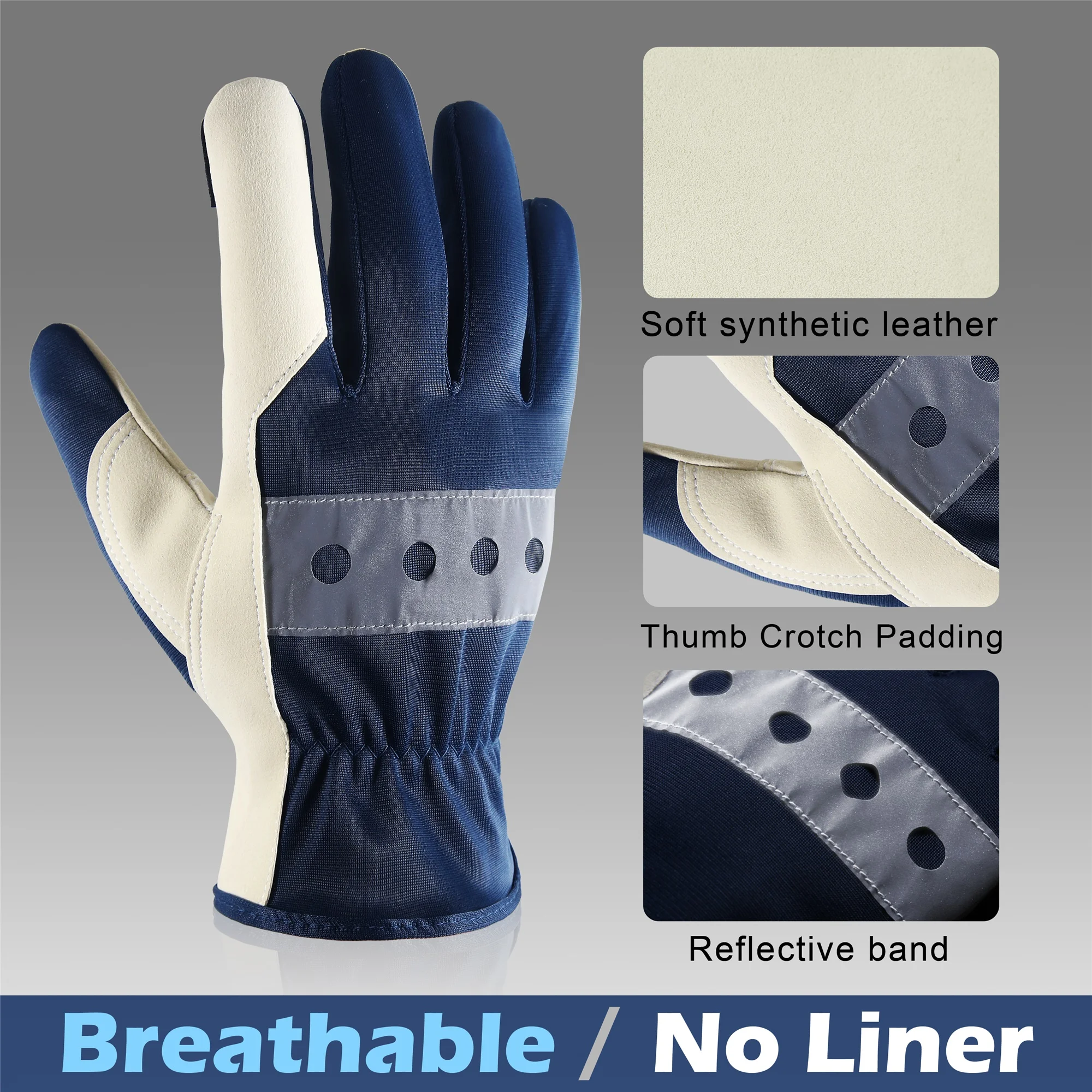 Work gloves.garden gloves .All-Round safety gloves. synthetic palm with reinforced padding on thumb crotch, offering protection