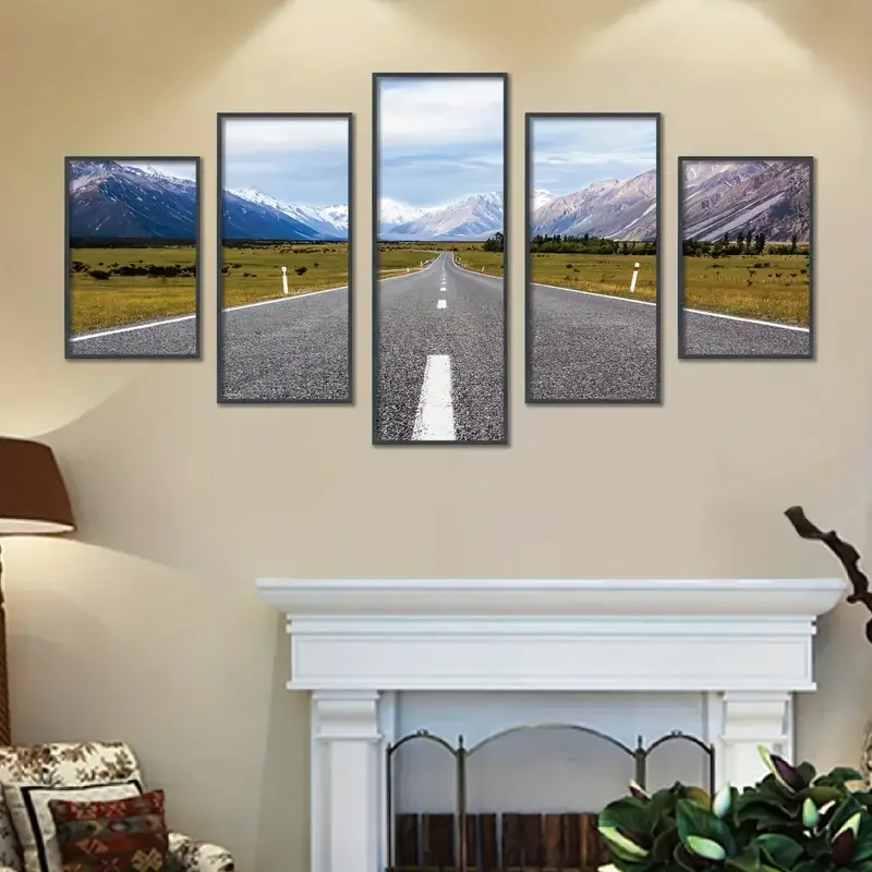5 штук без рамки печать на стене, гостиная, кухня, украшение дома, большая современная галерея, красивый пейзаж, 、