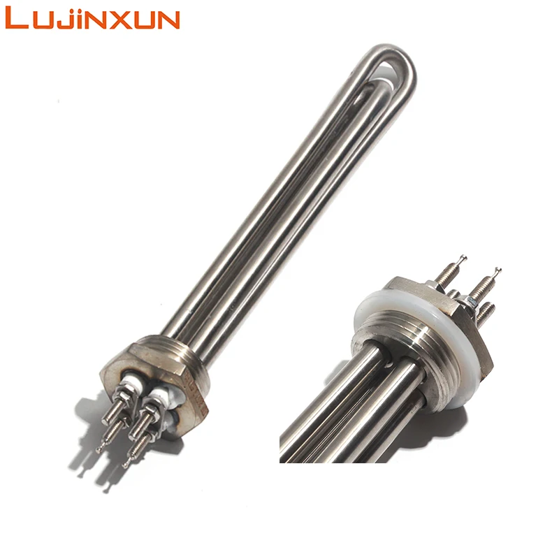 LUJINXUN 12 فولت عنصر التدفئة سخان مياه غاطس 1 بوصة BSP DN25/32 مللي متر 100 واط 200 واط 300 واط 400 واط 600 واط الشمسية أنبوبي سخان أنبوب 1 قطعة