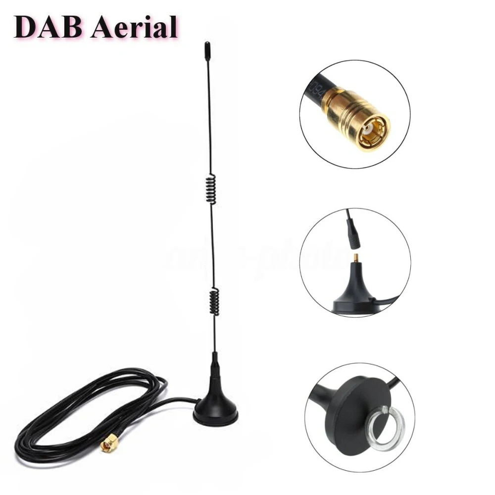 Magnetic Base High Gain Car Radio Antenna DAB Aerial 24.5cm For the Pure Highway