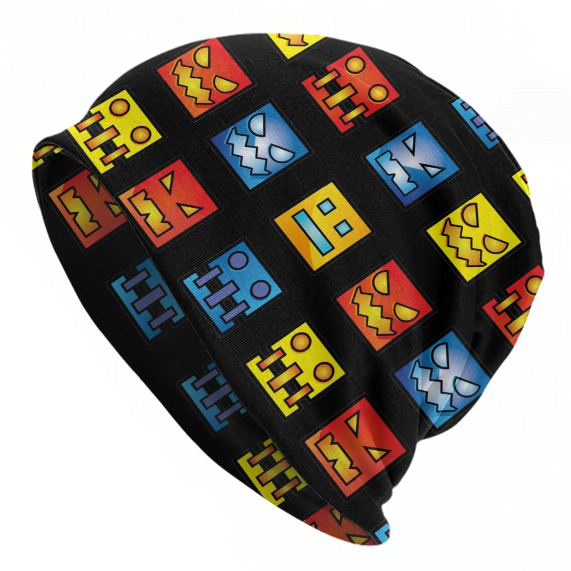 Video Game Bonnet Hat Hip Hop Outdoor Geometry Dash Skullies Beanies Hats Men's Women's Warm Multifunction Cap