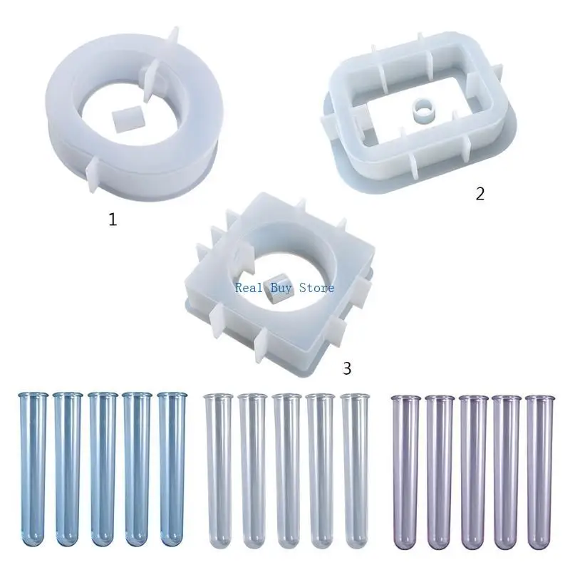 

U13D Wall Hanging Acrylic Test Tube Planter Spreading Station Silicone Vase Holder Mold Plant Container Holder Mold