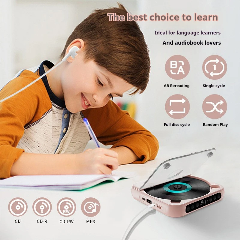 

CD Player Mini Walkman CD Player Carry Prenatal Education Machine Student Party Learning English Disc Repeater