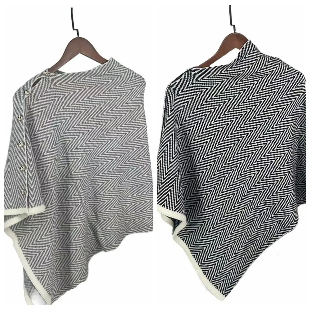 الرجعية مخطط تقليد الكشمير وشاح أفخم مع زر الشتاء أوشحة كشميرية دافئة محبوك شال طويل طالب