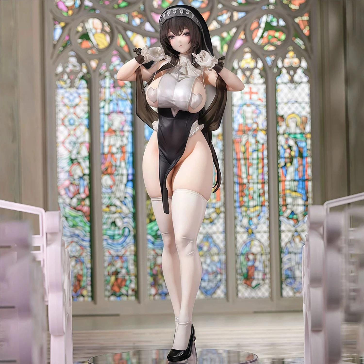 

PURE Sweep away Friends and Pray Sister -nun 28CM Animation anime Beautiful Girl Model Statue Handmade Ornament