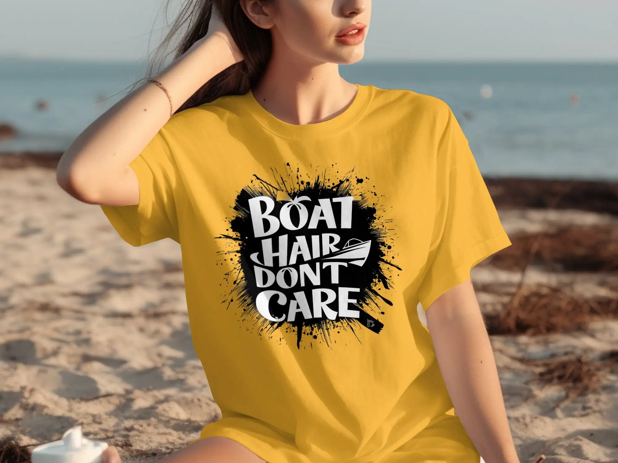 Boat Hair Dont Care Funny Boating T Shirt Nautical Quote Summer Vibes Casual Style Fun Apparel Unique Idea