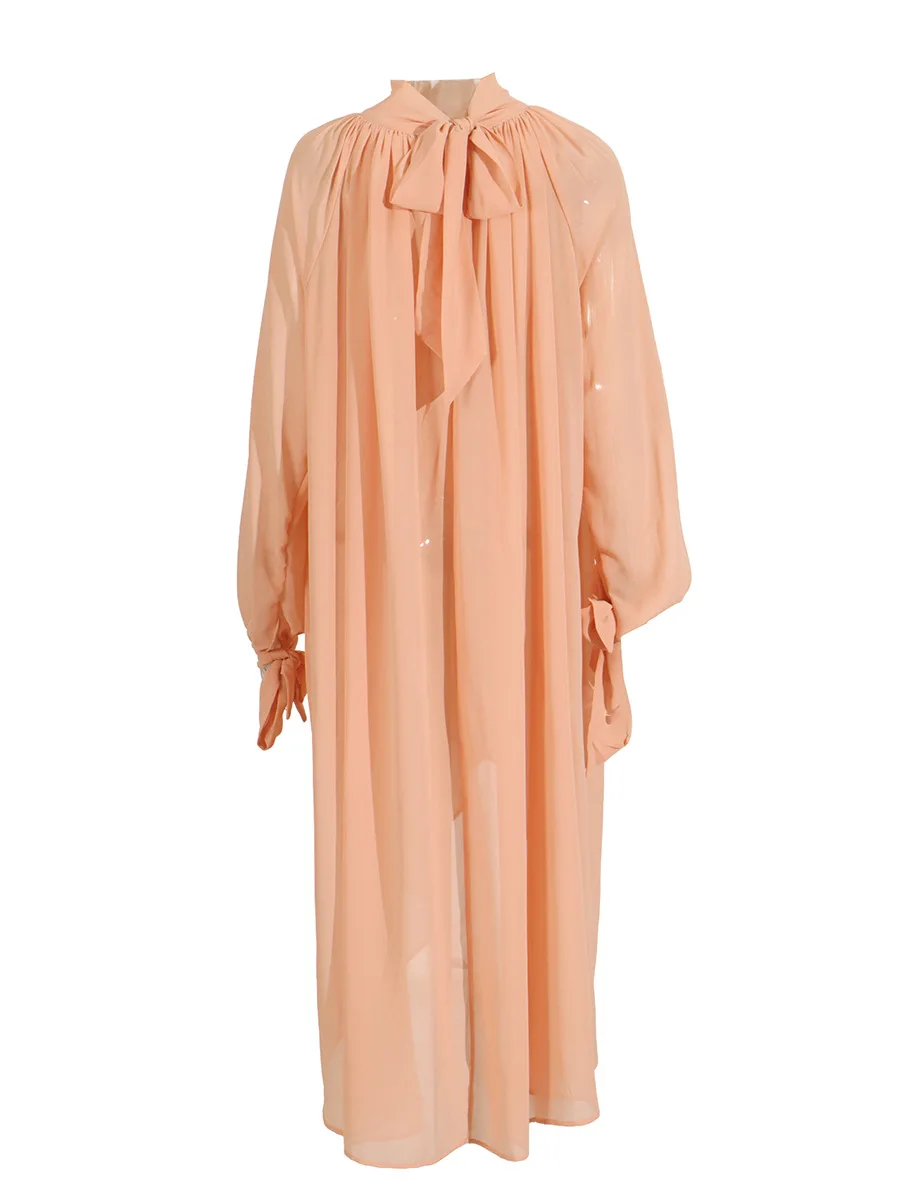 2025 New Arrival Elegant Stand Collar Long Sleeves Ruffles Assymmetry Sexy Party Shirt Dress For Women