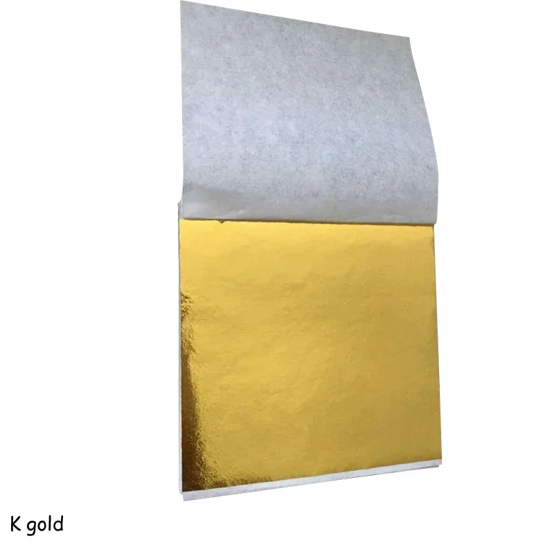 100 Sheets 9x9cm Shiny Gold Foil Paper Silver Foil Paper Slime Mixture Crystal Clay Gold Foil Clay Christmas Decoration