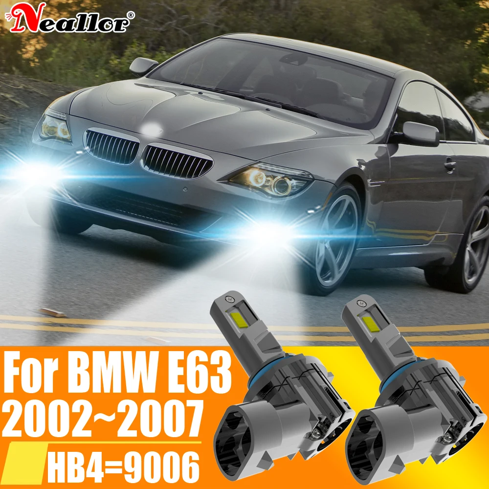 

2pcs HB4 9006 P22d Led Fog Light Canbu Car Bulb High Power 6000K Xenon White Headlight Diode Lamp 12v 55w For BMW E63 2002~2007