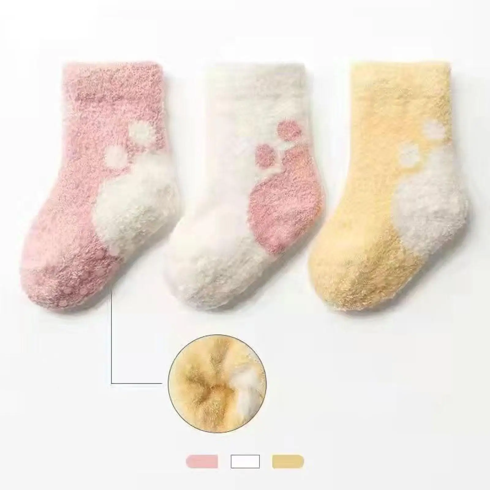 Plush Socks Thickened Non Slip Grip Soft Warm for Autumn and Winter Fashion Baby Socks for Newborn Home Boys Girls Baby Indoor