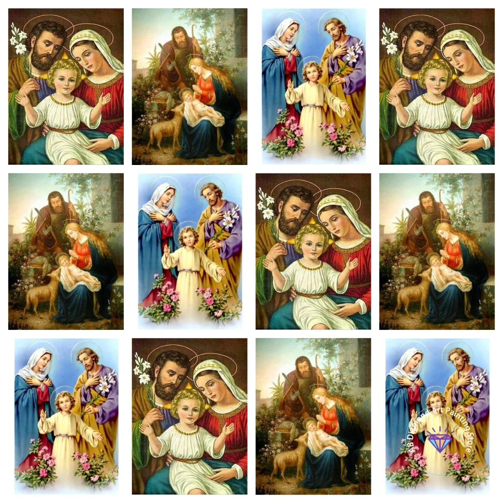 

Virgin Mary and Baby Jesus AB Diamond Painting Kit Square Round Diamond 5D DIY Mosaic Handmade Art Exquisite Gift Home Decor
