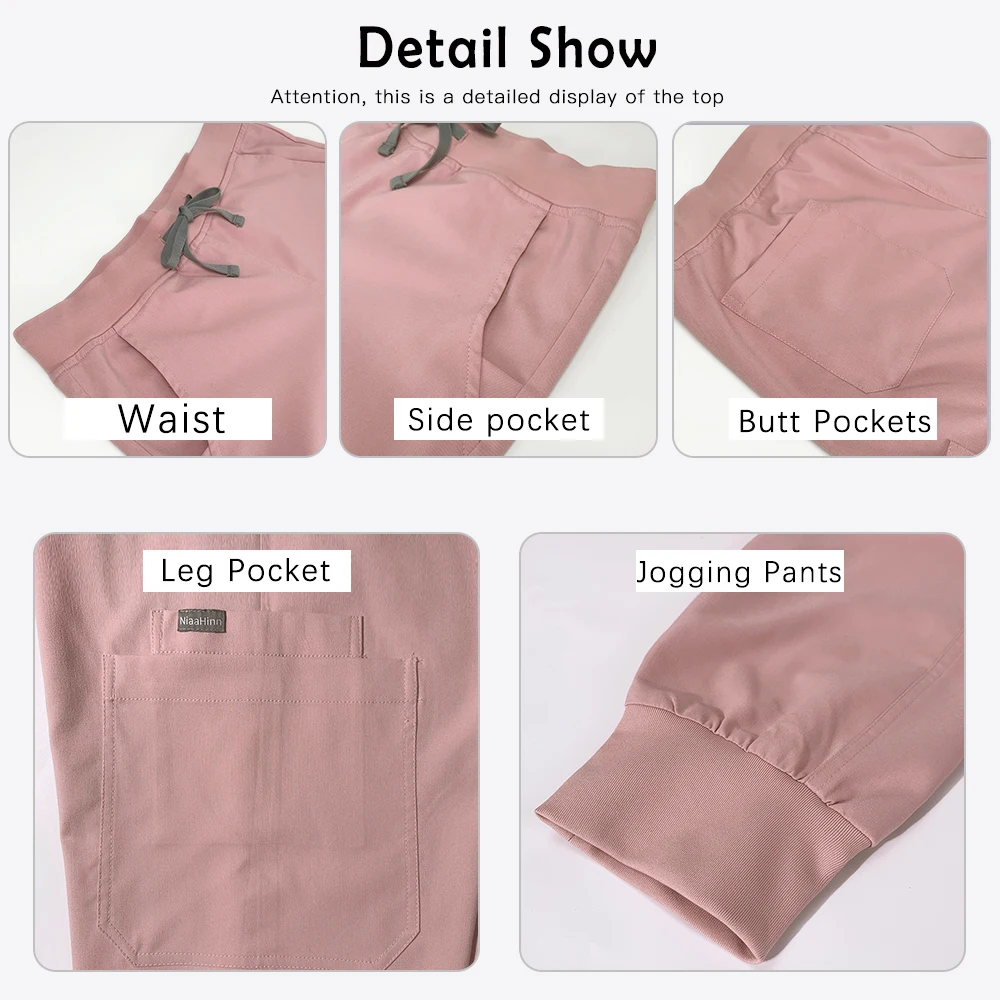 Setelan Jogging Multiwarna Pakaian Kerja Dokter Toko Hewan Peliharaan Pria Wanita Seragam Bedah Medis Set Scrub Pakaian Kerja Klinis Atasan + Celana Menyusui