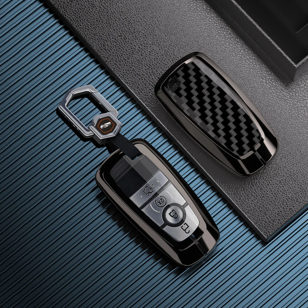 Zinc Alloy Car Key Case Cover for Ford Mondeo Explorer Edge Expedition F250 F150 F-350 F-450 Fusion Mustang Everest Lincoln MKX