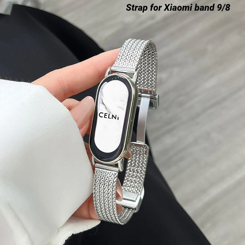 Metal Strap For Xiaomi band 9/8 Magnetic Bracelet Sport Watchband For Mi band 9/8 Woman Man Strap SmartWatch Correa Wristband