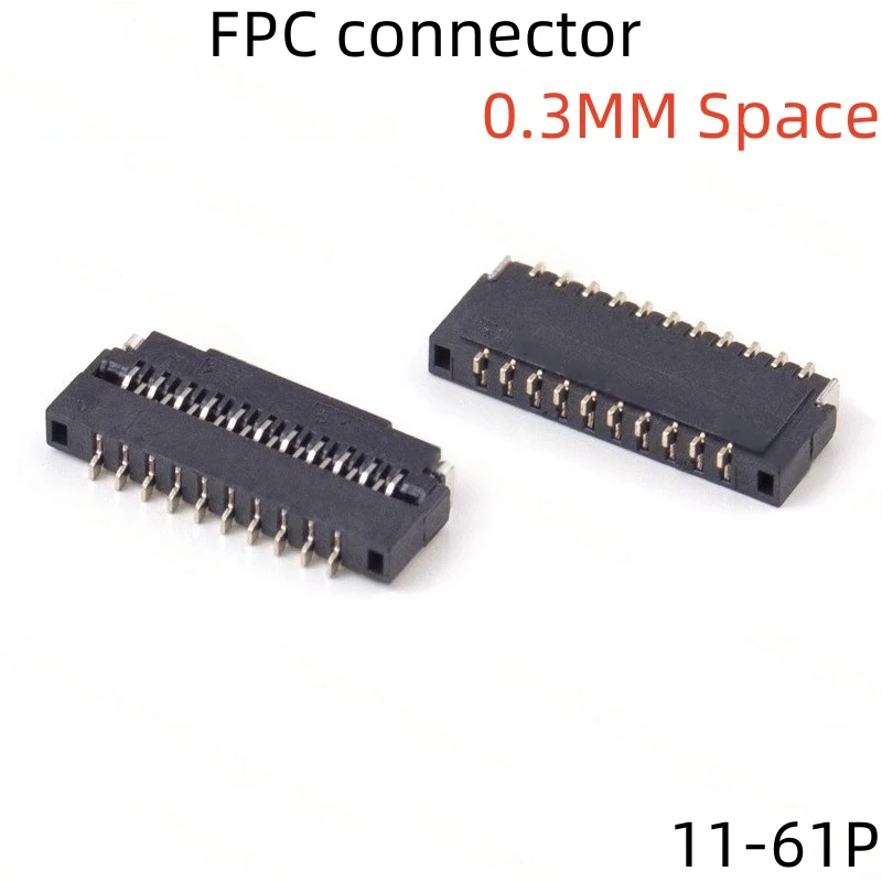 

10PCS FPC connector 0.3MM clamshell down to 1.0H ultra-thin seat fpc double row dislocation flat cable socket