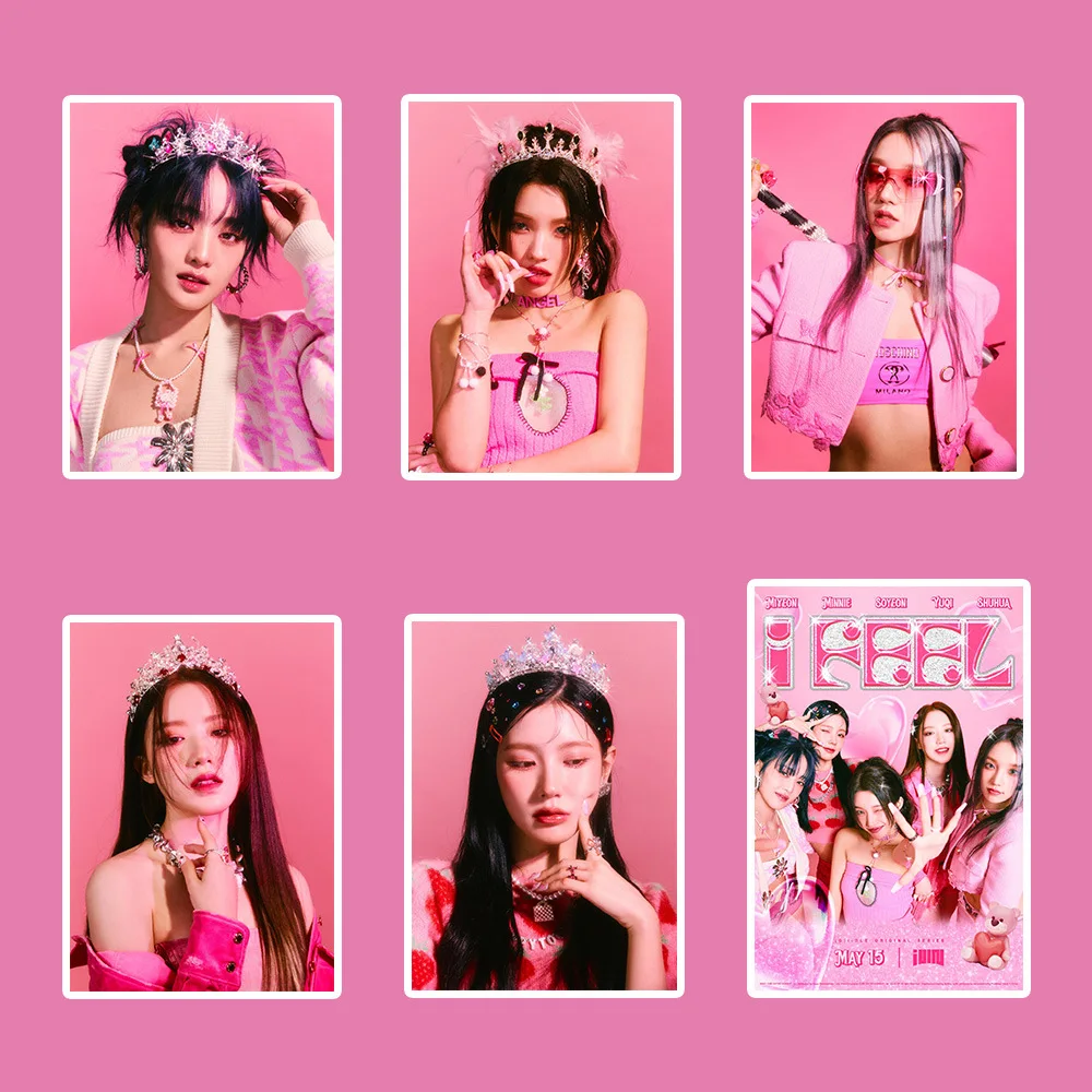 95PCS/Set KPOP G-IDLE Stickers Album NEW I Am FREE-TY HD Thicken Photo Card Stickers DIY Cards YUQI Fans Collection Gift