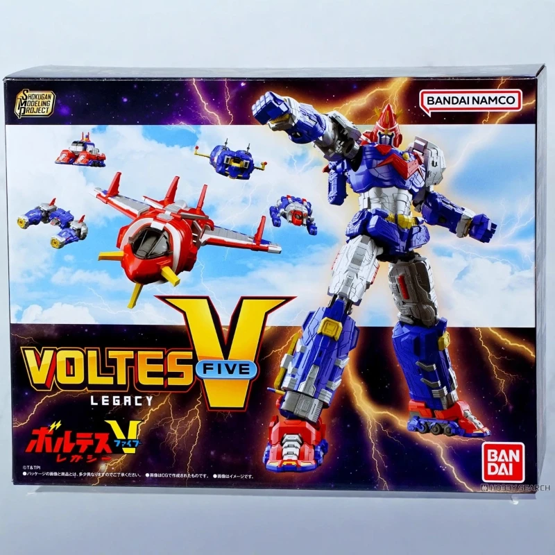 Bandai-máquina súper electromagnética genuina Voltes V, modelo de ensamblaje, Kit de modelismo, periférico de animé, figura de acción genial, regalo