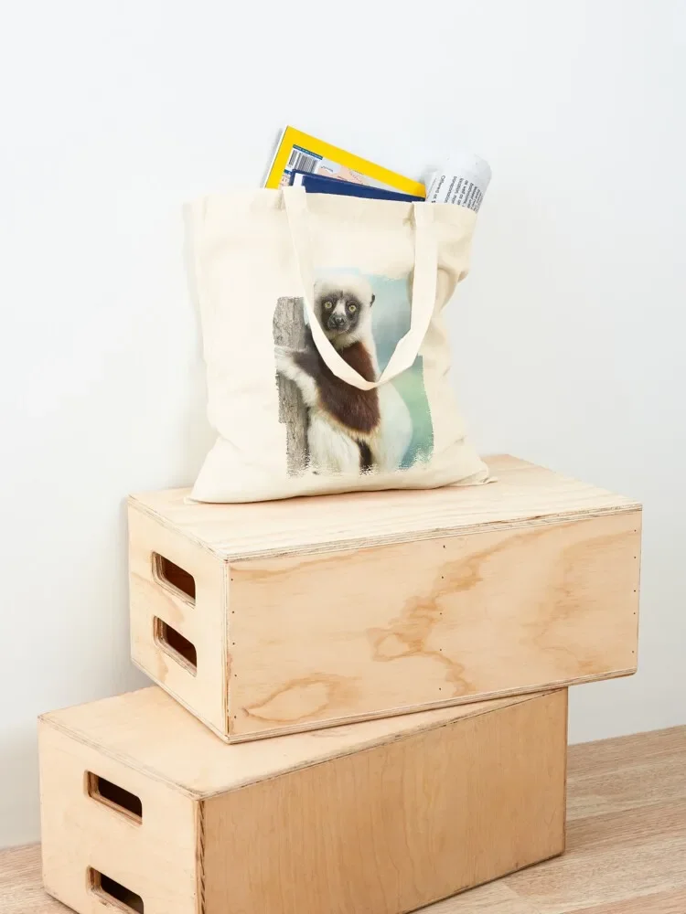 مدغشقر سيفكا ليمور حمل حقيبة الشاطئ حقيبة حمل حقيبة القماش امرأة حمل الجامعة