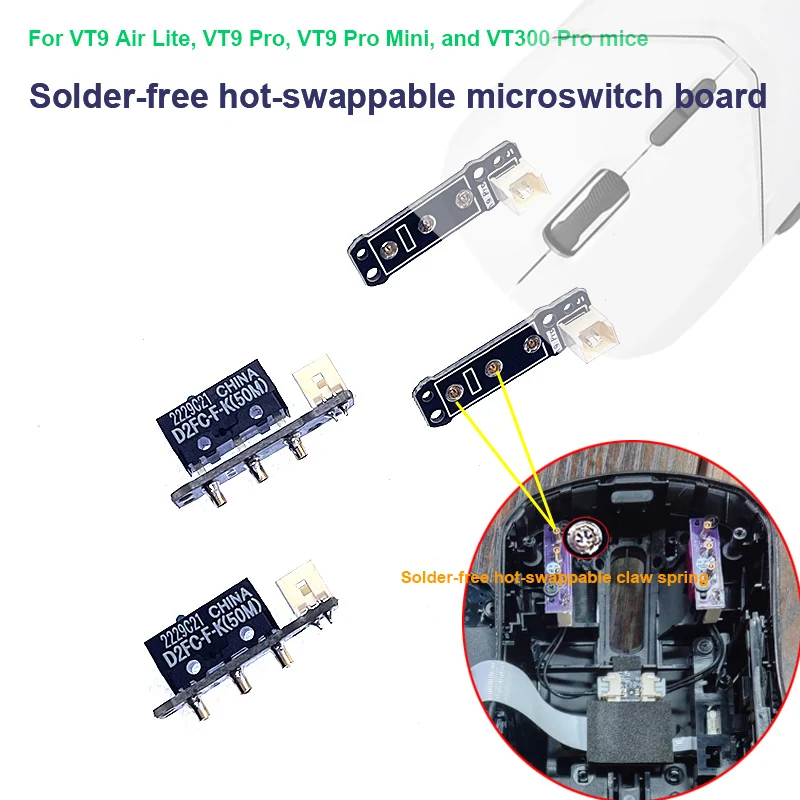 Universal Solder-Free Hot-Swap Micro Switch Board for Vt9air Lite Vpro VT9pro Mini V300pro Mouse Repair Replacement Parts