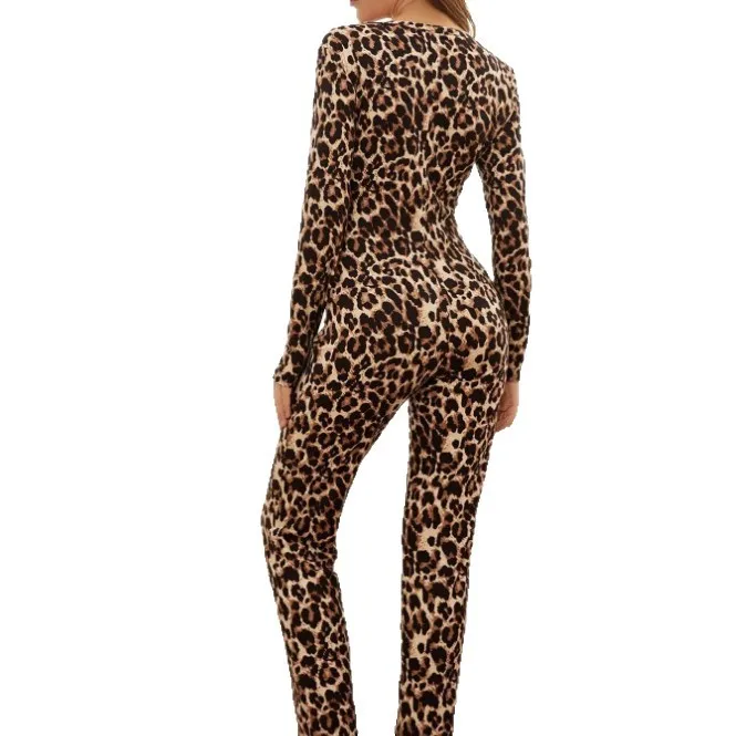 Sexy Lingerie Leopard Print Bodysuit Lingerie Set New Style Slimming Long Sleeve Women's Sexy Lingerie Erotic Lingerie Lingerie