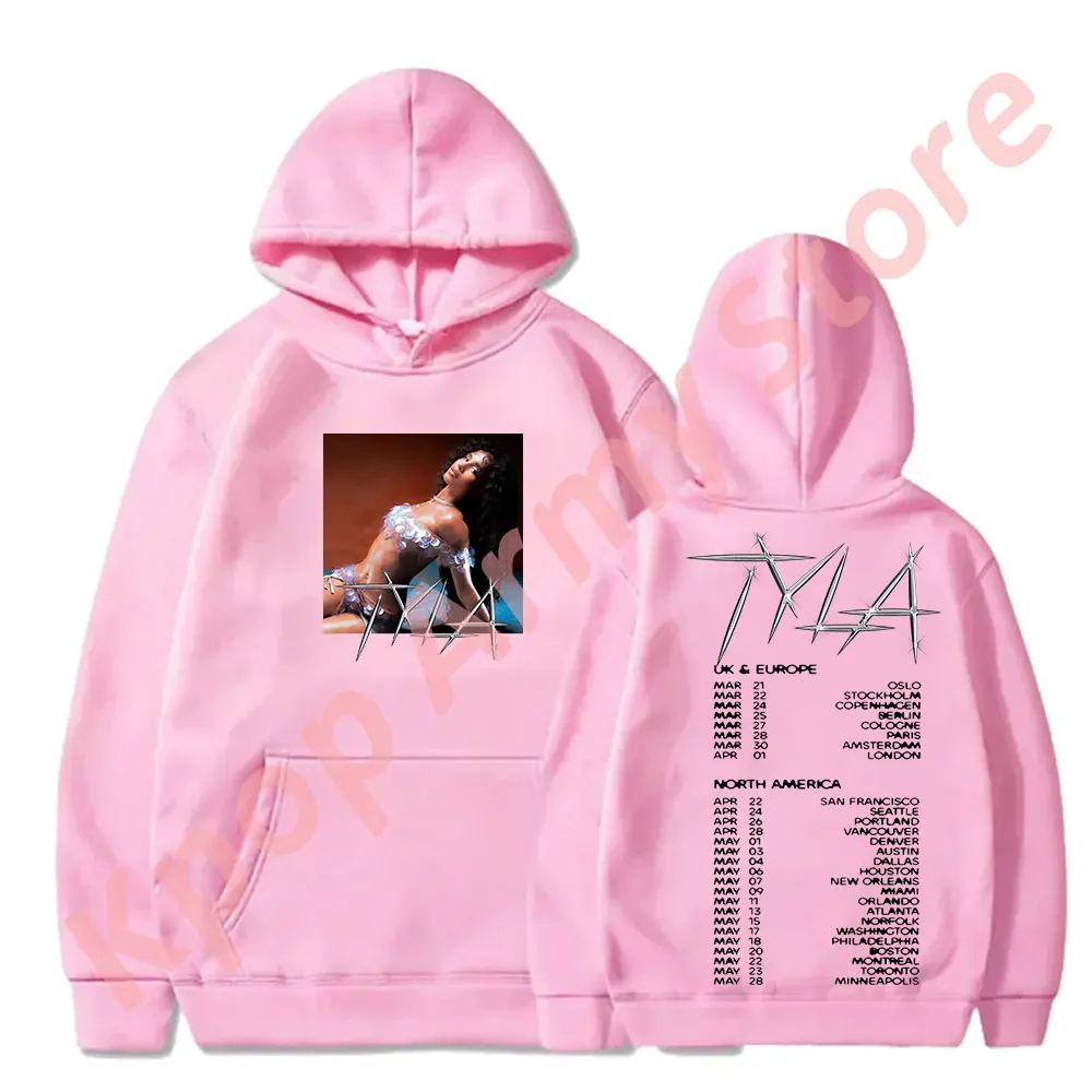 Tyla 2024 Tour Merch Hoodies New Logo Sweatshirts Cosplay Women Men Fashion Casual Streetwear Pullovers