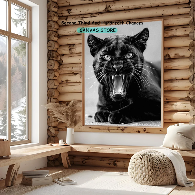 Leopard Black and White Hypebeast Prints Cheetah and Panther Wall Decor Canvas Painting Cheetah Poster Fashion Wall Art Picture