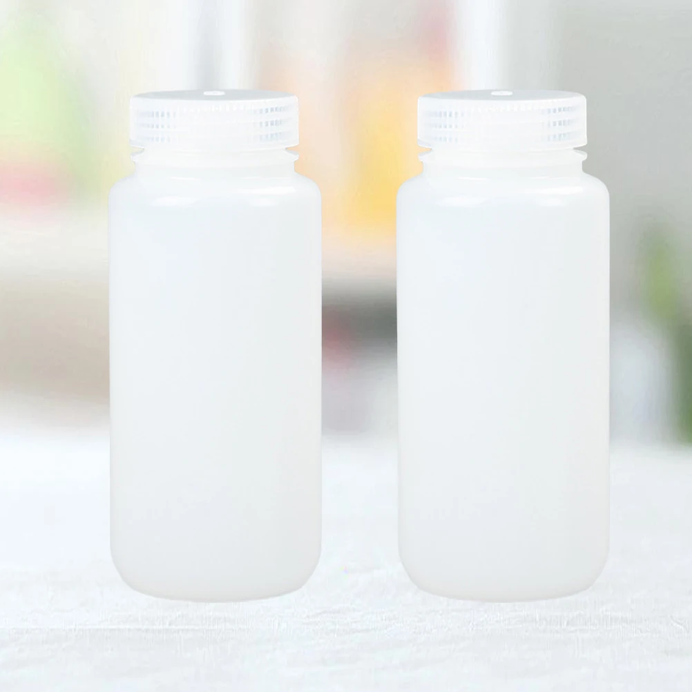 

2 Pcs Reagent Bottle Water Perfume Container Holder Big Mouth Wide White Travel