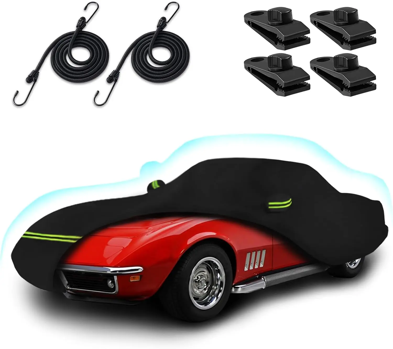 

Waterproof 6-Layer Car Cover for 1968-1982 Corvette C3 with Zipper & Windproof Design