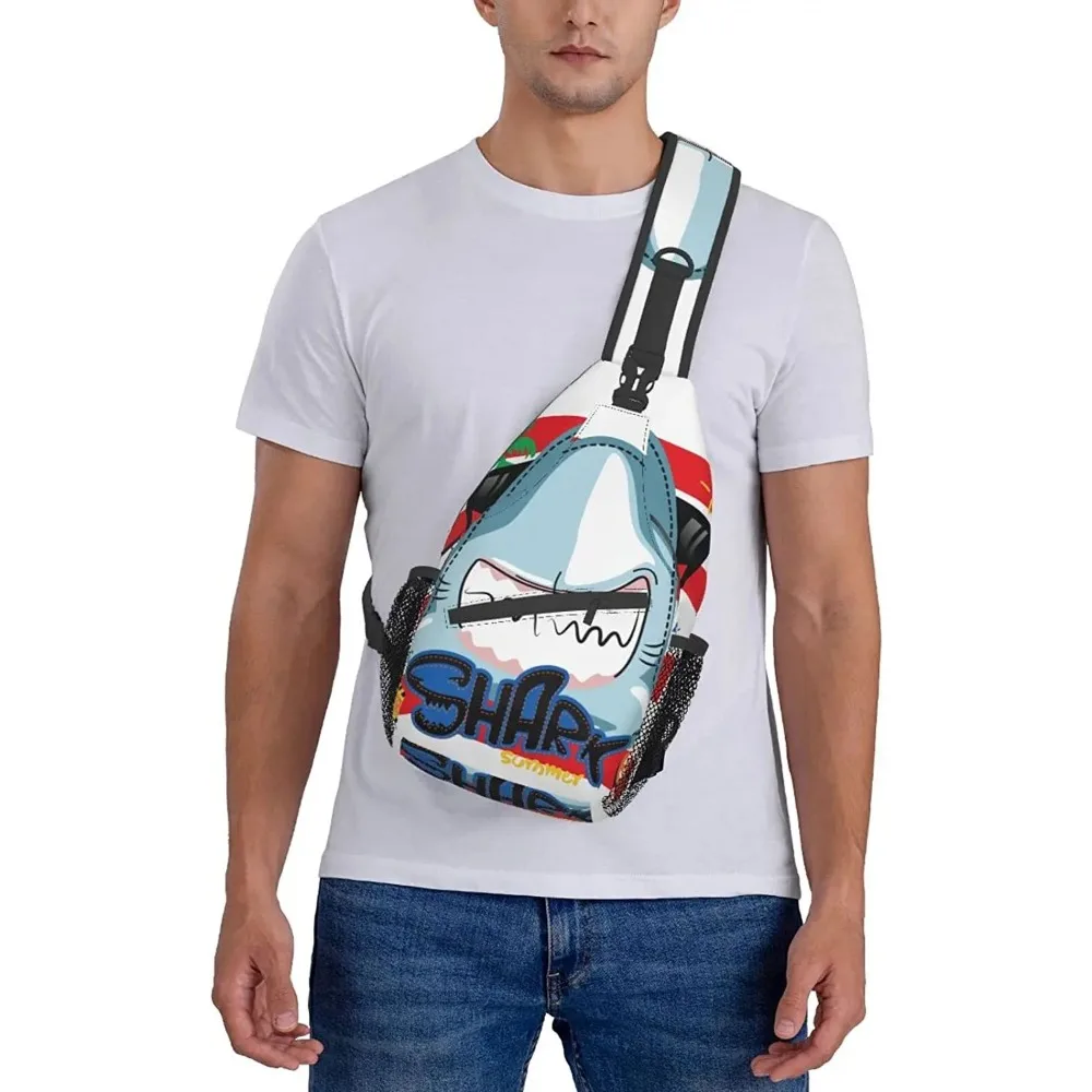 Bolso bandolera de tiburón para mujer y hombre, mochila de viaje para el pecho, bolso de hombro para el pecho para deportes de ocio, correr al aire libre, senderismo, Camping