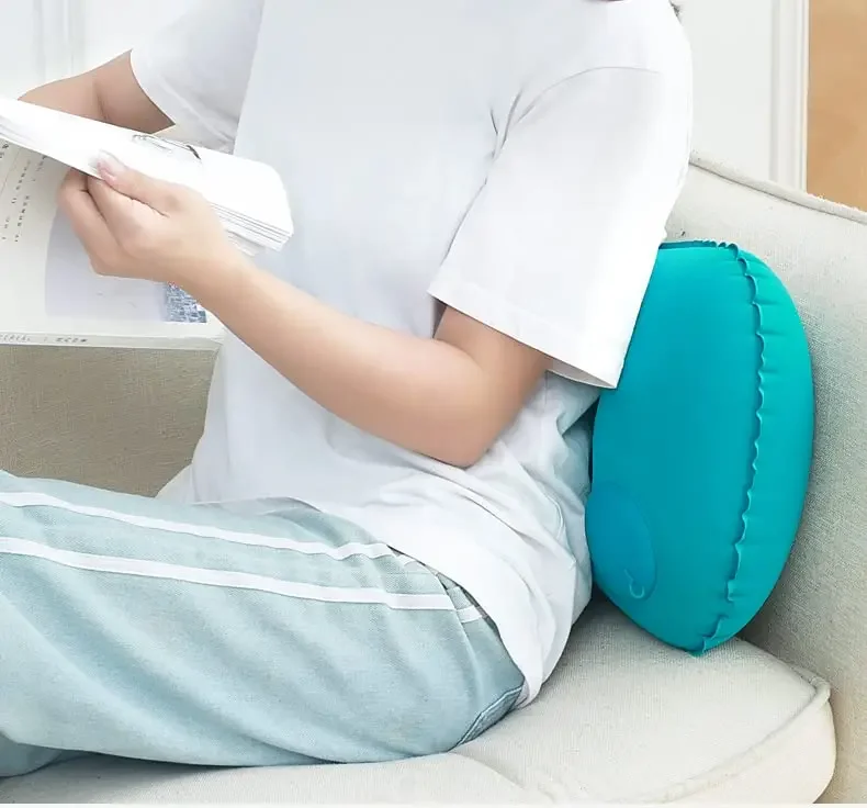 Portable Comfortable Inflatable Pillow, Camping Pillow, Pool Pillow, Ultra Soft Car Pillow for Neck and Lumbar Support