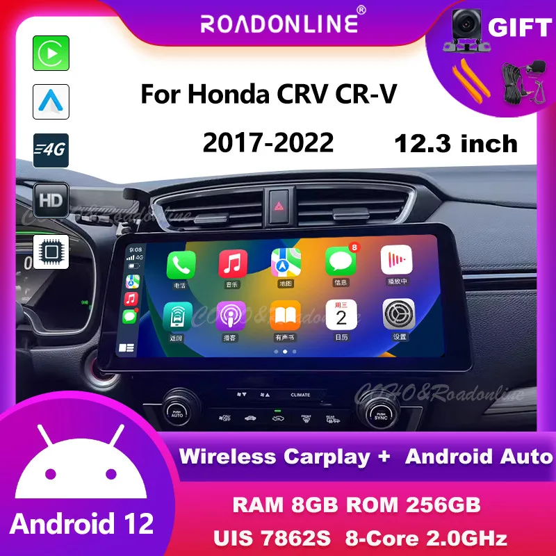 

Android audio For Honda CRV CR-V 2017-2022 Android 12 12.3inch Octa Core 8+256G Car Multimedia Player car intelligent systems