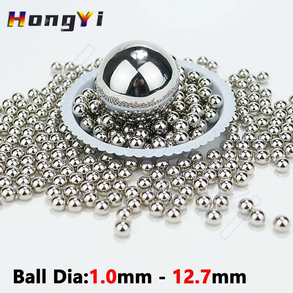 Ø1.0mm - 12.7mm G10 Grade High Precision Bearing Steel Balls GCR15 Smooth Round Beads Dia 1 1.2 1.5 1.588 1.6 1.8 2mm to 12.7mm